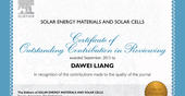 Professor Liang Dawei honored by the journal "Solar Energy Materials and Solar C